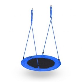 Altalena per bambini Relaxdays, discoteca, diametro 90 cm, peso massimo supportato 100 kg, colore blu