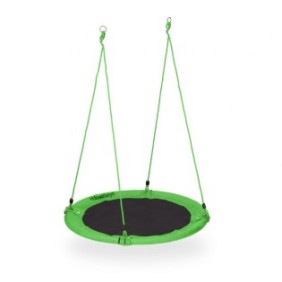 Altalena per bambini Relaxdays, discoteca, diametro 110 cm, portata massima 100 kg, verde