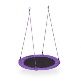 Altalena per bambini Relaxdays, diametro 110 cm, portata massima 100 kg, viola
