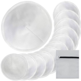 Set 12 tazze assorbenti per allattamento, Cafuneplus®, riutilizzabili, lavabili, misura universale, 11x0,5 cm, Bianco