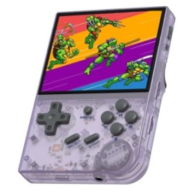 Console di gioco ANBERNIC RG35XX, colore viola trasparente, portatile, supporto per oltre 14 emulatori retrò