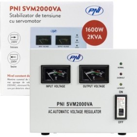 Stabilizzatore di tensione PNI SVM2000VA con servomotori, uscita 1600 W, 7,2 A, 230 V