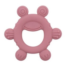 Giocattolo da dentizione in silicone per neonati MYCAV®, dai 3 mesi in su, Pink Frog