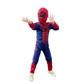 Costume da supereroe Spiderman, GIMASE, per bambini, 6-7 anni, adatto per feste