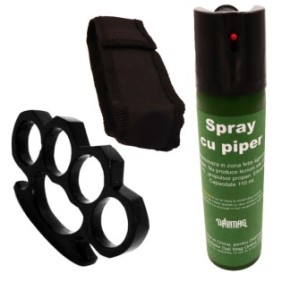 Kit spray paralizzante al peperoncino 110 ml, irritante, lacrimogeno, Rozeta Box Dagger, Dalimag