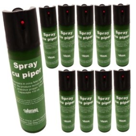 Set 10 spray al peperoncino paralizzante, lacrimante, irritante, verde, 110 ml, astuccio, Dalimag