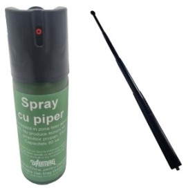 Kit Spray Paralizzante Pepe 60 ml, Bastone Telescopico 64 cm, Dalimag