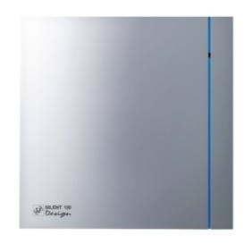 Aspiratore per bagno e sanitari Soler & Palau Silent 100 CRZ Silver Design 3C, Sistema assiale, Diametro 100 mm, 2100 RPM, Area portata 85 mc/h