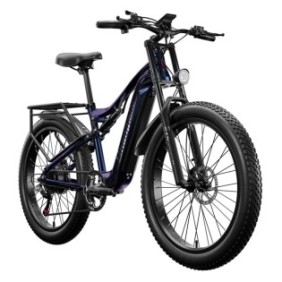 Bicicletta elettrica Shengmilo MX03, motore BAFANG Peak 1000 W, batteria Samsung 48V17.5AH, Shimano 7 velocità, blu