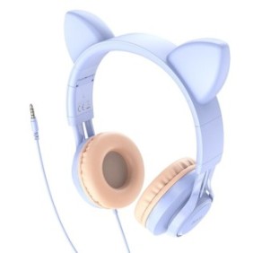 Cuffie HOCO Cat Ear con microfono, blu