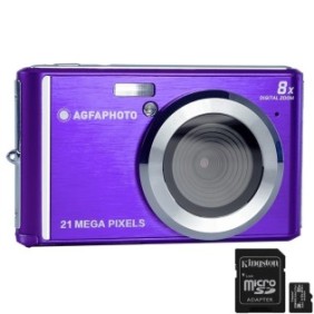 Pacchetto fotocamera digitale AgfaPhoto DC5200 21MP HD 720p Viola e scheda da 32 GB