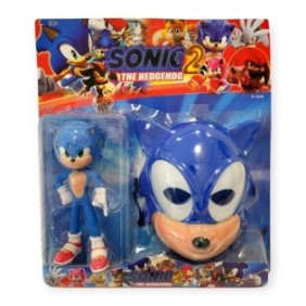 Set maschera e statuetta Sonic The Hedgehdg, 29 cm, blu, 3 anni