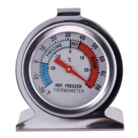 Termometro Pufo in metallo per frigorifero, congelatore o congelatore, range -20°C / +80°C