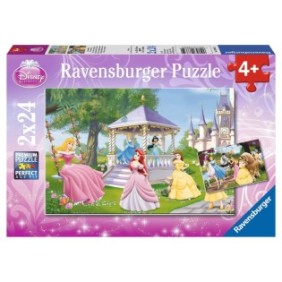Puzzle Ravensburger - Incantevoli principesse Disney, 2 in 1, 2x24 pezzi