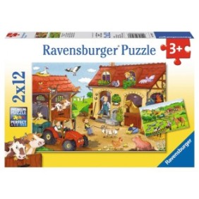 Puzzle Ravensburger Il lavoro nella fattoria, 2x12 pezzi