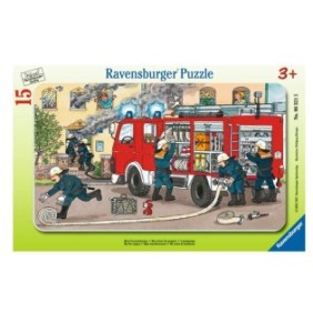 Puzzle Ravensburger Camion dei pompieri, 15 pezzi