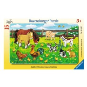 Puzzle Ravensburger Animali sui prati, 15 pezzi