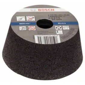 Pentola abrasiva Bosch, forma conica, per metallo - ghisa, diam. 90-110 mm, R24