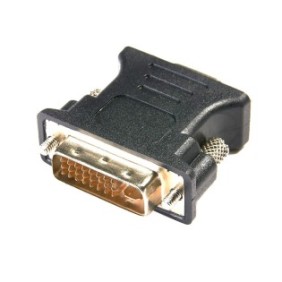Adattato Serioux DVI 18+5 pin maschio - VGA 15 pin femmina, connettori oro, neri