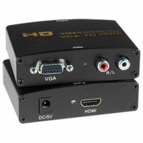 Nelbo VGA - Convertitore/adattatore HDMI, Full HD, adattatore attivo unidirezionale con alimentatore, qualità superiore