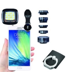 Set di obiettivi professionali 7 in 1 per Samsung, iPhone, smartphone o tablet - Obiettivo CPL grandangolare Fisheye Macro 7 in 1 con clip universale - Apexel