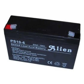 Batteria al piombo/gel, 6V 10A Alien, nera, custodia piccola