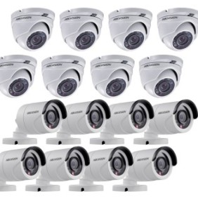 Kit Hikvision CCTV 16 telecamere dome/bullet TurboHD 1.3MP MK058-KIT08