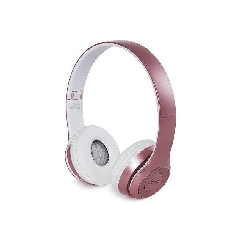 Auricolare Bluetooth con microfono e radio, ST3 rosa