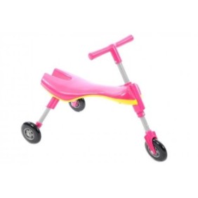 Jollz Kids™ Scuttle Bug Triciclo pieghevole per bambini, telaio in metallo, 3 ruote in silicone, altra stabilità, ROSA
