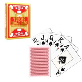 Carte da gioco poker, Texas Hold'em, professionali, 100% plastica, indice grande, colore dorso rosso