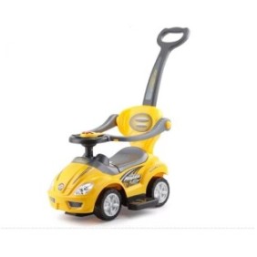 Jolly Kids™ Auto sportiva per bambini e neonati, con canzoncine, maniglia di spinta per genitori, paraurti, design moderno, Giallo