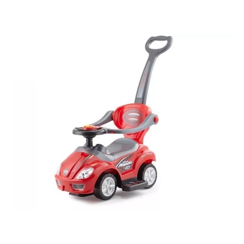 Jolly Kids™ Auto sportiva per bambini e neonati, con canzoni, maniglia di spinta per genitori, paraurti, design moderno, Rossa