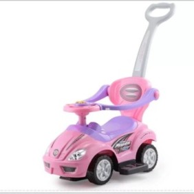 Jolly Kids™ Auto sportiva per bambini e neonati, con canzoni, maniglia di spinta per i genitori, paraurti, design moderno, Rosa