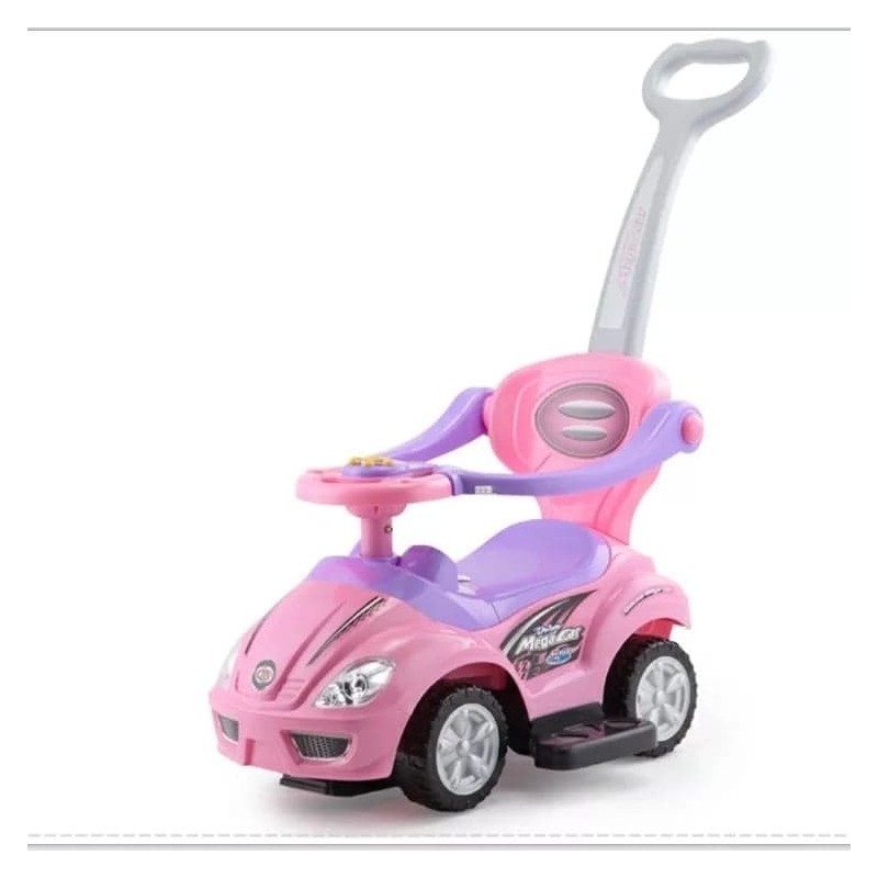 Jolly Kids™ Auto sportiva per bambini e neonati, con canzoncine, maniglia di spinta per i genitori, paraurti, design moderno, Rosa