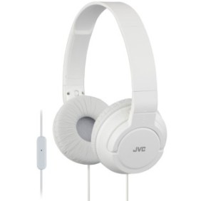 Cuffie audio on-ear JVC HA-SR185-W, cablate, microfono, bianco