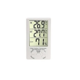 Orologio-termometro multifunzione, sensori di umidità, bianco, Blasko