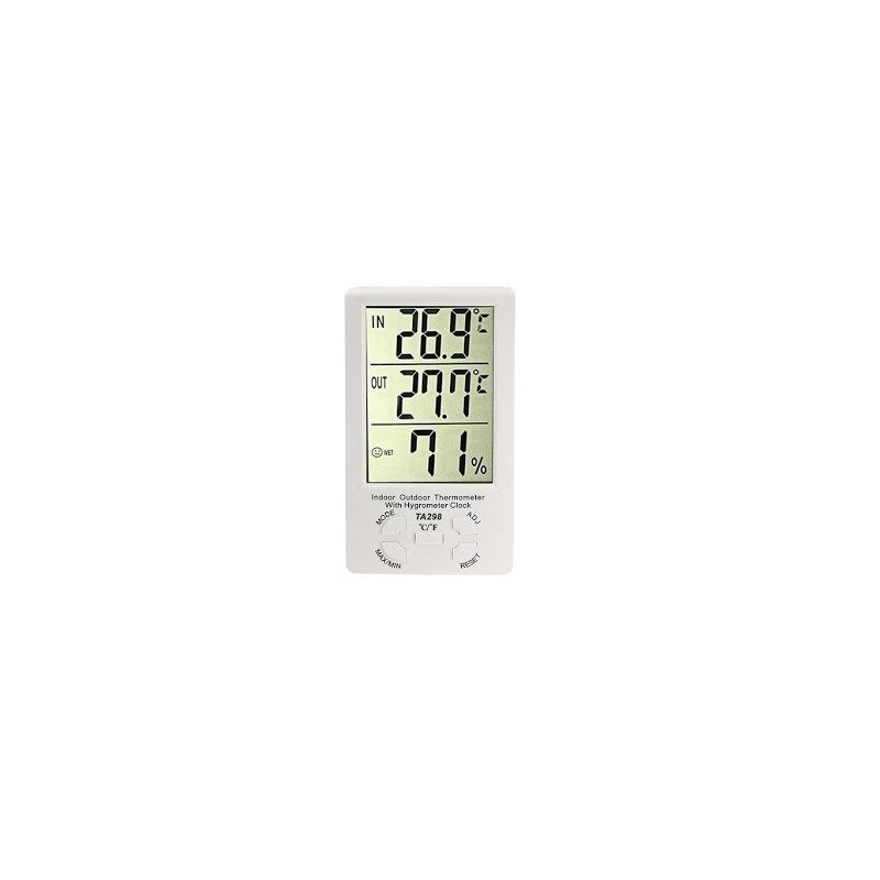 Orologio-termometro multifunzione, sensori di umidità, bianco, Blasko