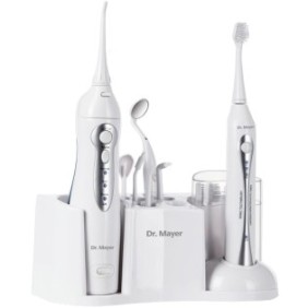 Set spazzolino elettrico e doccia orale Dr Mayer HDC5100, 3 programmi, 3 testine incluse, Bianco