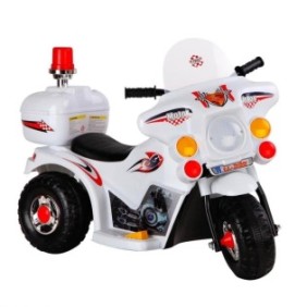 Motocicletta elettrica per bambini a batteria LENA BABY®, con musica e luci, 3 ruote, REVERSE, Bianca
