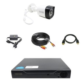 Kit videosorveglianza 1 telecamera esterna full hd con IR DVR 20 m Cavo 5 MP 4 canali pronto per collegare 20 m HDMI in regalo
