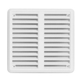 Telaio di ventilazione rivestito in rete, 15x15 cm, bianco, Haco