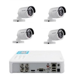 Kit di sistema di 4 telecamere di sorveglianza esterne Hikvision Turbo HD