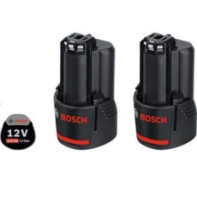 Set di 2 batterie agli ioni di litio Bosch Professional GBA, 12 V, 3,0 Ah, sistema di alimentazione flessibile Bosch