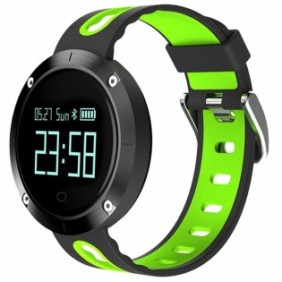 Bracciale fitness iUni DM58 Plus, impermeabile, display OLED, orologio, contatore, monitor da polso, notifiche, verde
