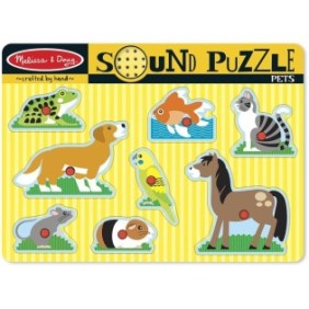 Melissa & Doug Puzzle in legno con i suoni degli animali domestici - 8 pezzi