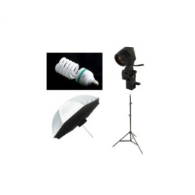 Kit luce continua con lampada e diffusione softbox frontale tipo ombrello 84cm