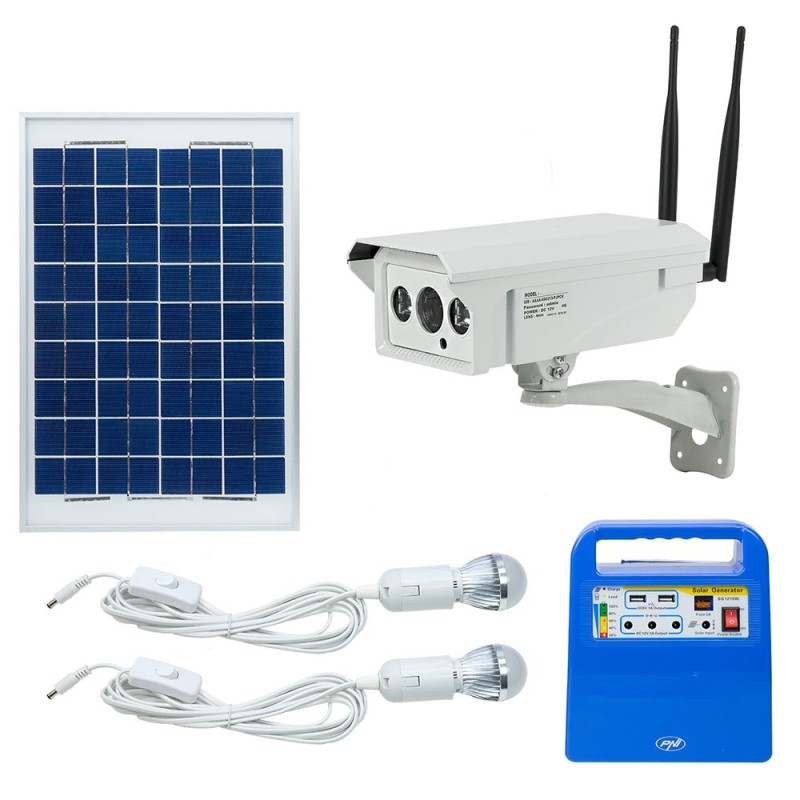 Telecamera di videosorveglianza PNI IP30 4G + kit solare fotovoltaico PNI GreenHouse H01