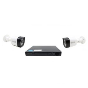 Sistema di videosorveglianza 2 telecamere professionali 2 MP 1080P full hd, infrarosso 20m, DVR 4 canali, live internet