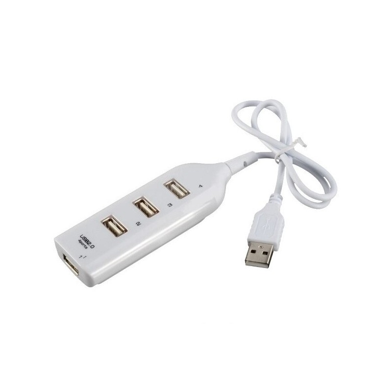 Hub USB 3.0 maschio con 3 porte USB 3.0 femmina, 20 cm, bianco