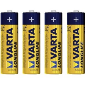 Set di 4 batterie tipo AA LR06 alcaline, Varta Longlife